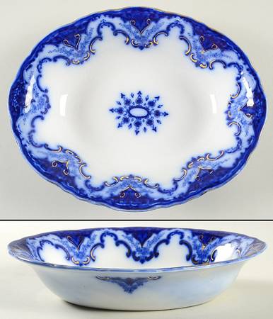 Cambridge (Flow Blue) 9" Oval Vegetable Bowl