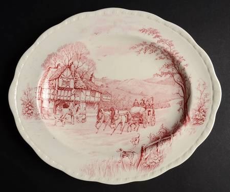 Devonshire Road Red 11" Oval Serving Platter