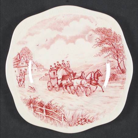 Devonshire Road Red Square Bread & Butter Plate
