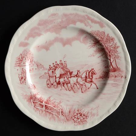 Devonshire Road Red Bread & Butter Plate