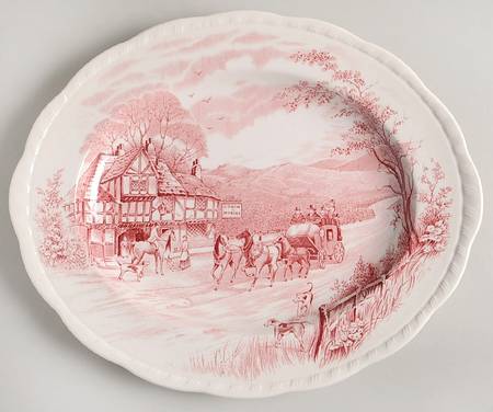 Devonshire Road Red 12" Oval Serving Platter