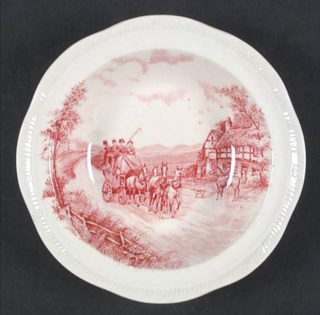 Devonshire Road Red Rim Cereal Bowl