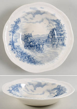 Devonshire Road Blue Rim Cereal Bowl