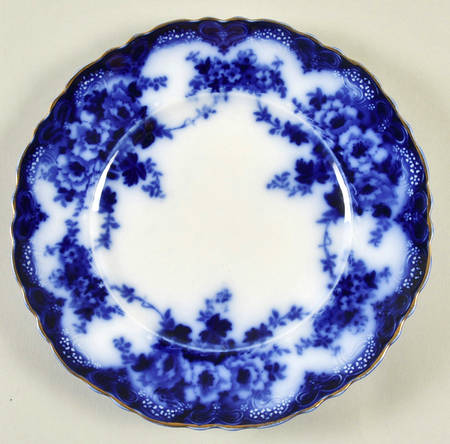 Devon (Flow Blue, Gold Trim) Salad Plate