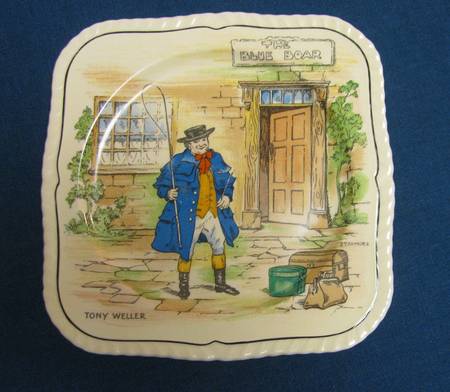 Dickens Characters Square Dessert Plate