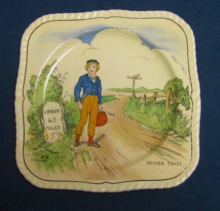 Dickens Characters Square Dessert Plate