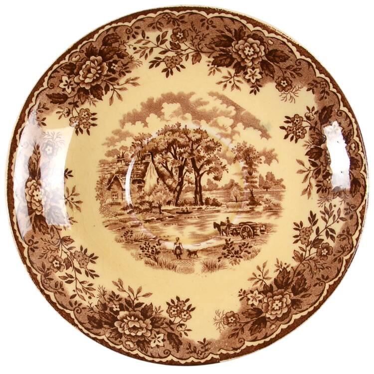 Edinburgh Brown (Yellow Body) Saucer