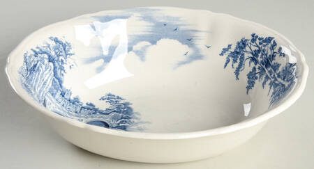 English Bridges Blue 8" Oval Vegetable Bowl