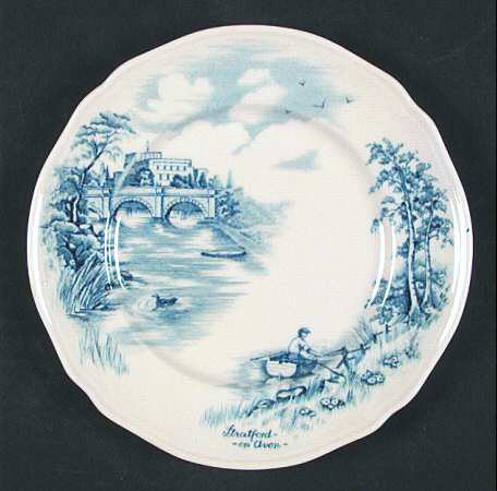 English Bridges Blue Bread & Butter Plate
