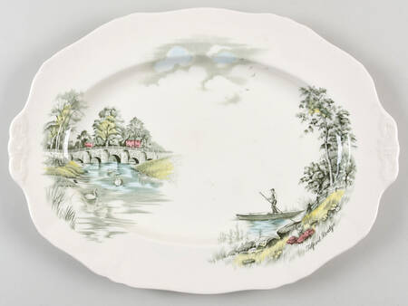 English Bridges Multicolor 14" Oval Serving Platter