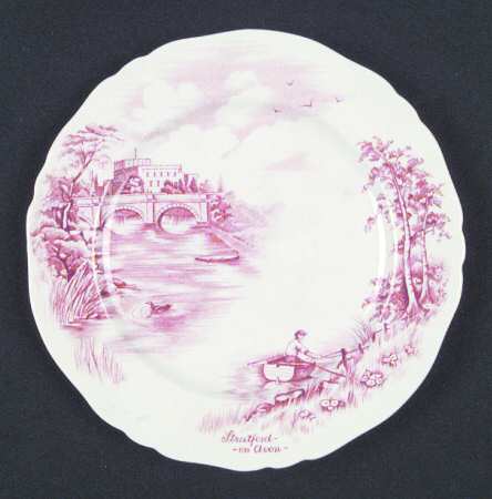 English Bridges Pink Bread & Butter Plate