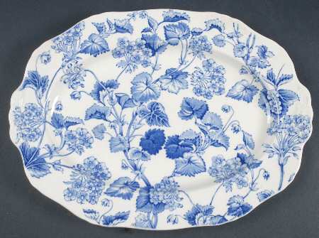 Florette Blue 12" Oval Serving Platter