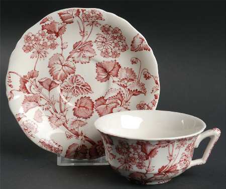 Florette Pink Flat Cup & Saucer Set