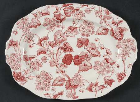 Florette Pink 12" Oval Serving Platter