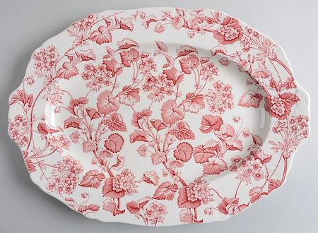 Florette Pink 18" Oval Serving Platter