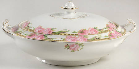 Glasgow (Small Roses) Round Covered Vegetable