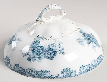 Glenmere Blue Green (Gold Trim) Lid for Round Vegetable