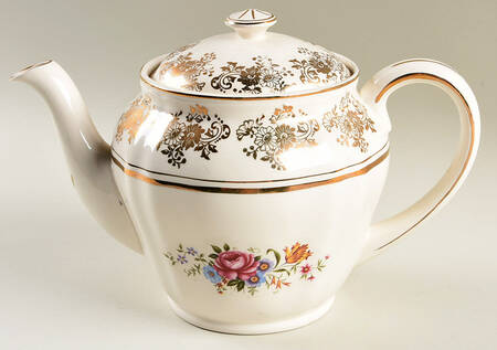 Golden Posy Teapot & Lid