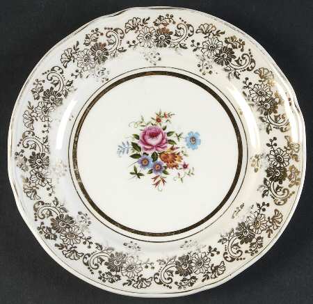 Golden Posy Dessert/Pie Plate
