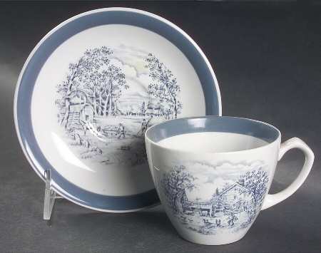 Home In The Country Flat Cup & Saucer Set