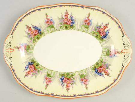 Hollyhock 12" Oval Serving Platter