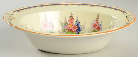 Hollyhock 9" Oval Vegetable Bowl