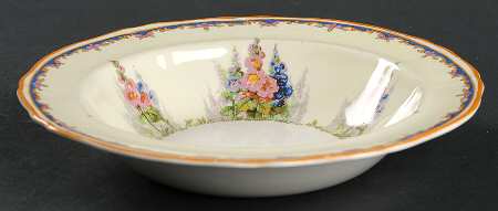 Hollyhock Rim Cereal Bowl
