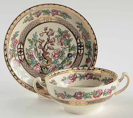 India Tree Flat Cream Soup Bowl & Saucer Set