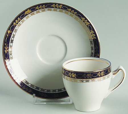 Kingsdale Cobalt Blue Flat Demitasse Cup & Saucer Set