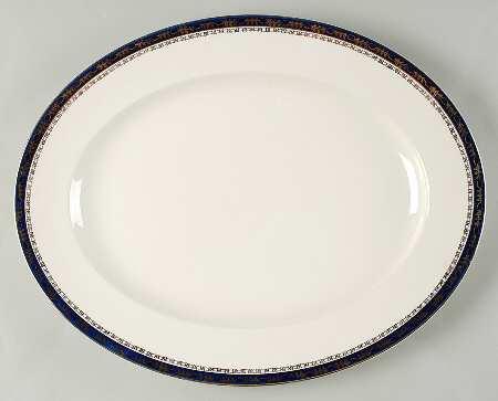 Kingsdale Cobalt Blue 16" Oval Serving Platter