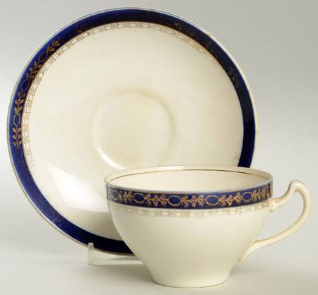 Kingsdale Cobalt Blue Flat Cup & Saucer Set