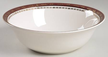 Kingsdale Maroon (Cream) 8" Round Vegetable Bowl