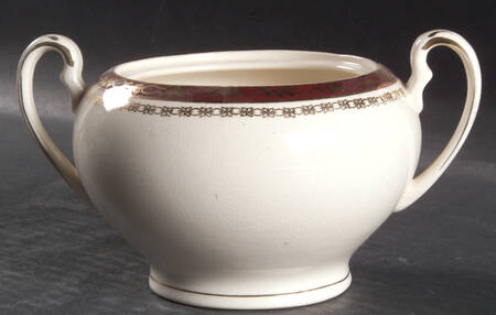 Kingsdale Maroon (Cream) Sugar Bowl No Lid