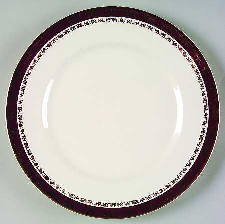 Kingsdale Maroon (Cream) Salad Plate