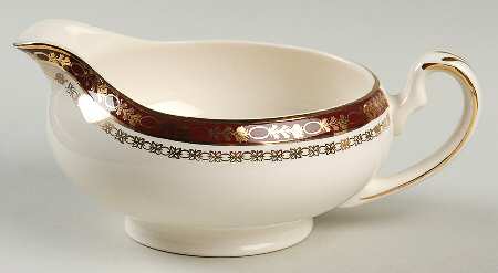 Kingsdale Maroon (Cream) Gravy Boat