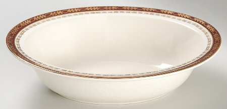 Kingsdale Maroon (Cream) 9" Oval Vegetable Bowl