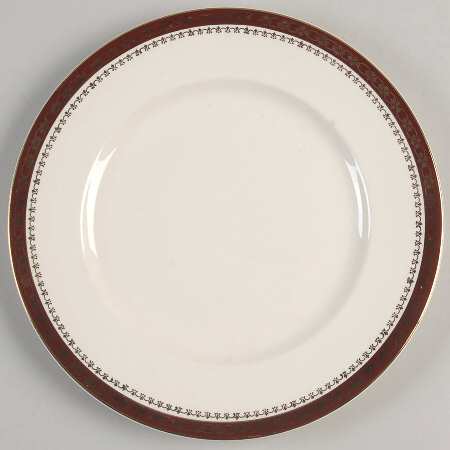Kingsdale Maroon (Cream) Luncheon Plate