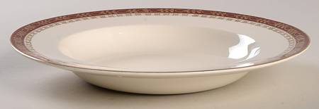 Kingsdale Maroon (Cream) Rim Soup Bowl