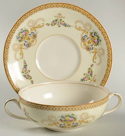 MEA3 Flat Cream Soup Bowl & Saucer Set