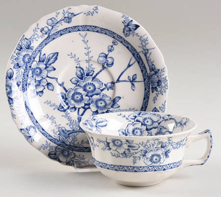 Medway Decor All Blue Flat Cup & Saucer Set