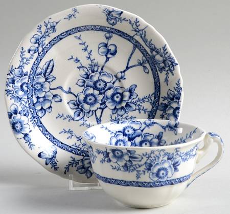 Medway Decor All Blue Flat Cup & Saucer Set