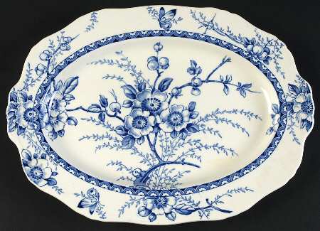 Medway Decor All Blue 12" Oval Serving Platter