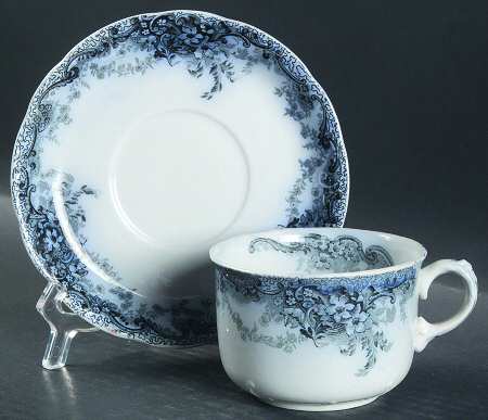 Medway Bluegreen Flat Cup & Saucer Set