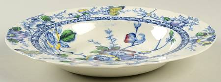 Medway Decor Blue Multicolor Rim Soup Bowl