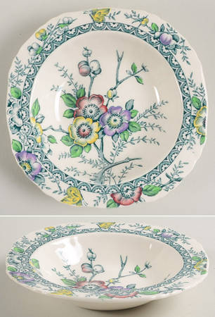 Medway Decor Blue Multicolor Rim Fruit/Dessert (Sauce) Bowl