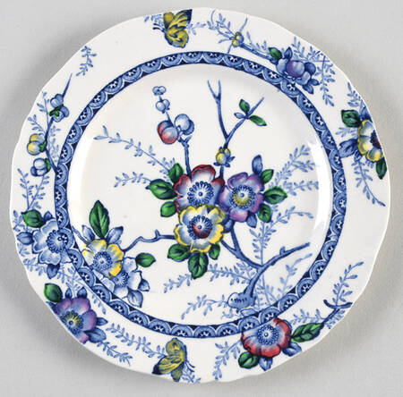 Medway Decor Blue Multicolor Bread & Butter Plate