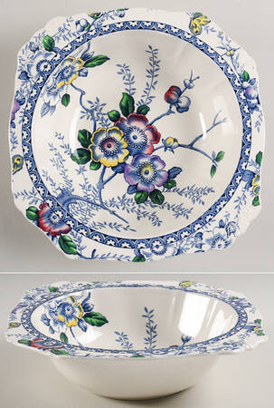 Medway Decor Blue Multicolor 9" Square Vegetable Bowl