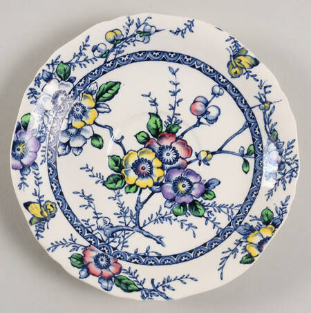 Medway Decor Blue Multicolor Saucer