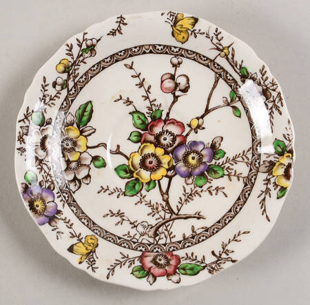 Medway Decor Dark Brown Multicolor Saucer for Flat Cup