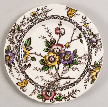 Medway Decor Dark Brown Multicolor Bread & Butter Plate